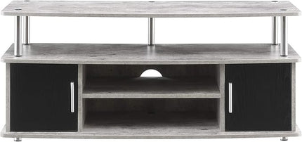 Convenience Concepts Designs2Go Monterey TV Stand with Cabinets and Shelves, Faux Birch/Black - LeafyLoom