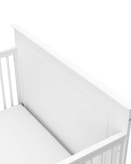 Storkcraft Solstice 5-In-1 Convertible Crib (White) – GREENGUARD Gold Certified, Converts to Toddler Bed and Full-Size Bed, Fits Standard Full-Size Crib Mattress, Adjustable Mattress Support Base - LeafyLoom