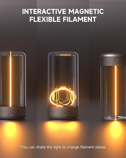 Minimalist Tabe Lamp Mini Cordless and Rechargeable Desk Lamps with Breathing Effect 3 Levels Brightness Touch Control Ambient Light Unique Gifts Ideal for Men/Dad/Him 2 Packs (Gray+White) - LeafyLoom