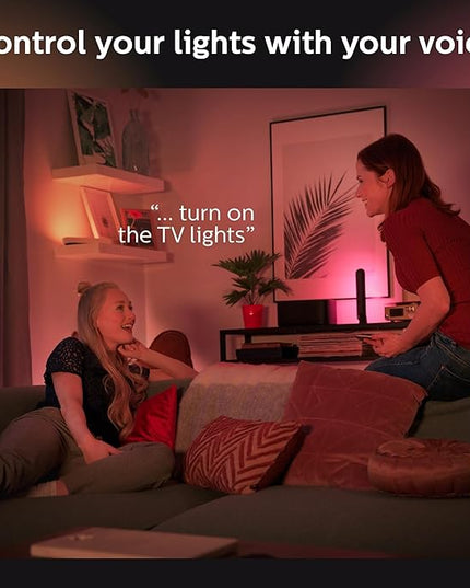 Philips Hue Smart Play Light Bar Base Kit, White - White & Color Ambiance LED Color-Changing Light - 1 Pack - Requires Bridge - Control with App - Works with Alexa, Google Assistant and Apple HomeKit PhilipsHue
