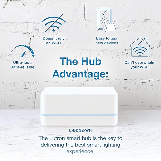 Lutron Caseta Smart Switch Starter Kit | Compatible with Alexa, Apple HomeKit, and the Google Assistant | P-BDG-PKG1WS | White Lutron