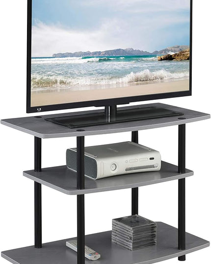 Convenience Concepts Designs2Go 3-Tier TV Stand, 31.5", Gray/Black - LeafyLoom