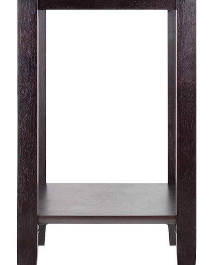 Winsome Genoa Rectangular Coffee Table with Glass Top and Shelf & Genoa Occasional Table, Dark Espresso - LeafyLoom