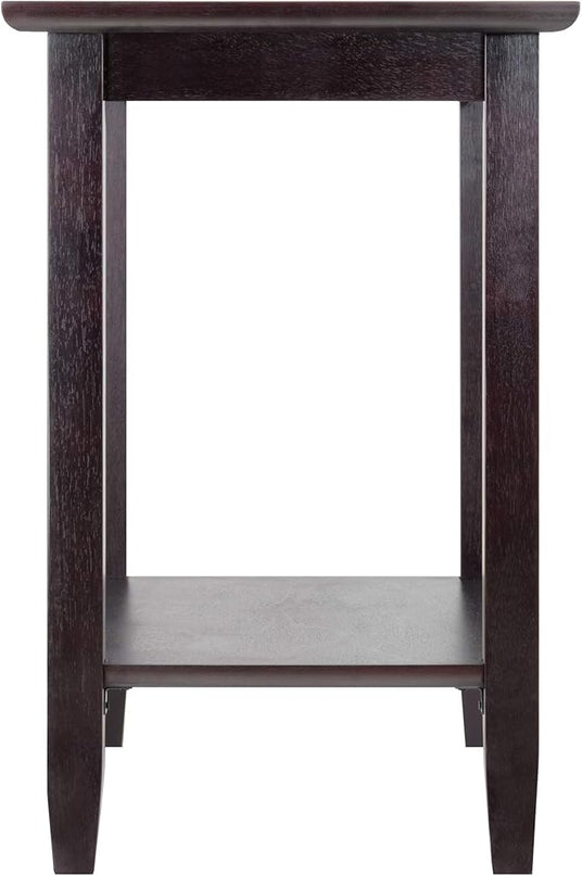 Winsome Genoa Rectangular Coffee Table with Glass Top and Shelf & Genoa Occasional Table, Dark Espresso - LeafyLoom