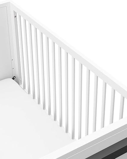 Storkcraft Equinox 3-in-1 Convertible Crib (Gray) – Easily Converts to Toddler Bed and Daybed, 3-Position Adjustable Mattress Support Base, Modern Two-Tone Design for Contemporary Nursery - LeafyLoom