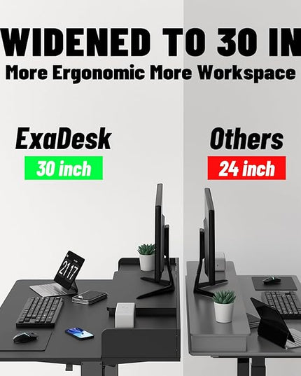48×30 Inch Electric Standing Desk with 2 Drawers, Adjustable Height Widened Stand Up Desk with Storage Shelf, Sit to Stand Ergonomic Workstation for Home Office - LeafyLoom