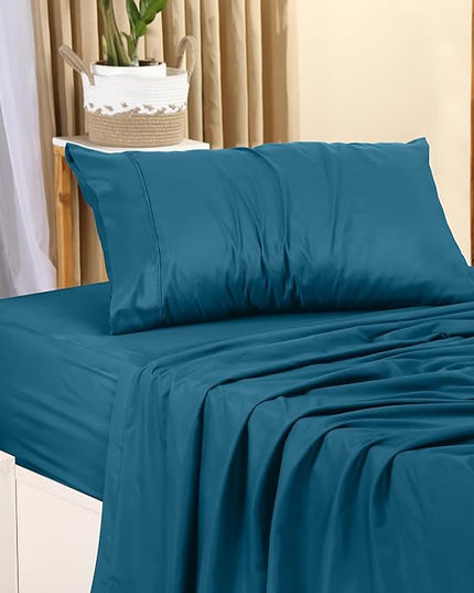 Utopia Bedding Twin Bed Sheets Set - 3 Piece Bedding - Brushed Microfiber - Shrinkage and Fade Resistant - Easy Care (Twin, Denim Blue) - LeafyLoom