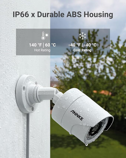 ANNKE 8CH 3K Lite Wired Security Camera System, H.265+ DVR with AI Human/Vehicle Detection, 4X 1080p CCTV Bullet Cams, 100ft Night Vision, Easy Remote Access, Motion Alert, No Hard Drive Disk ANNKE