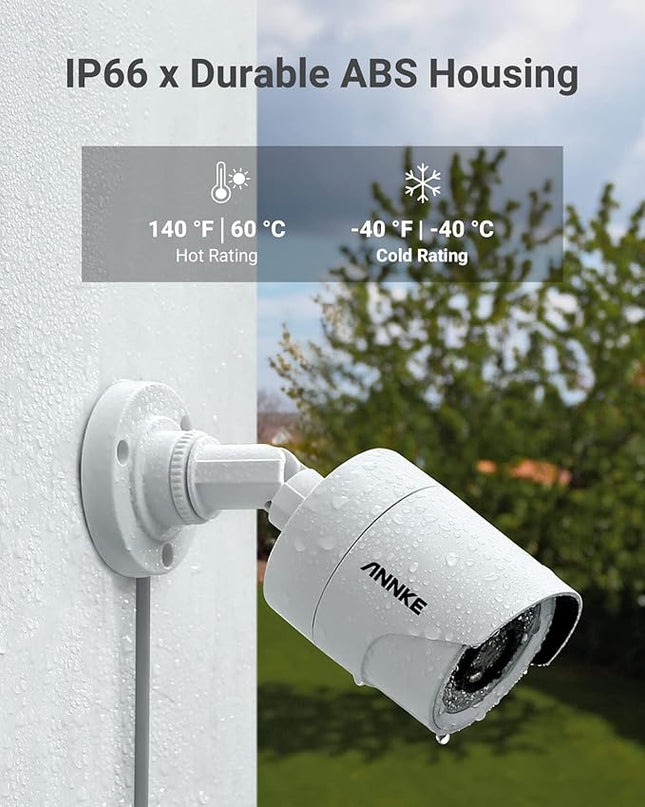 ANNKE 8CH 3K Lite Wired Security Camera System, H.265+ DVR with AI Human/Vehicle Detection, 4X 1080p CCTV Bullet Cams, 100ft Night Vision, Easy Remote Access, Motion Alert, No Hard Drive Disk ANNKE