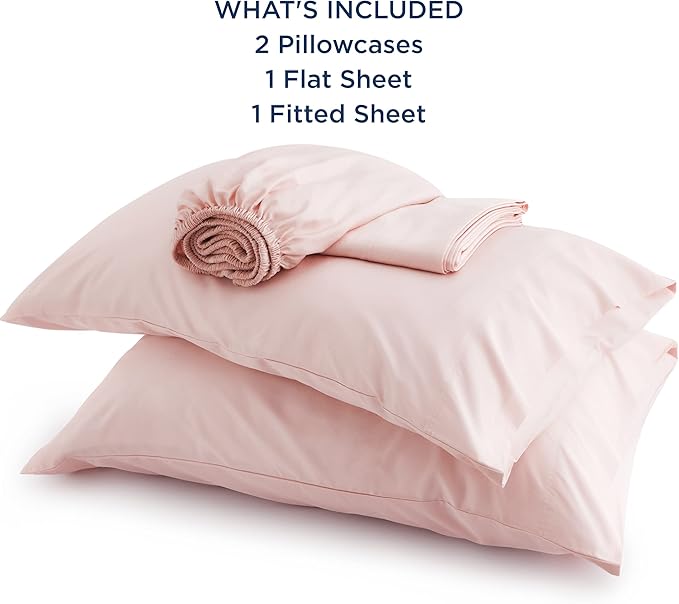 Bedsure California King Sheet Sets, Cooling Sheets, Rayon Derived from Bamboo, Deep Pocket Up to 16", Breathable & Soft Bed Sheets, Hotel Luxury Silky Bedding Sheets & Pillowcases, Pink - LeafyLoom