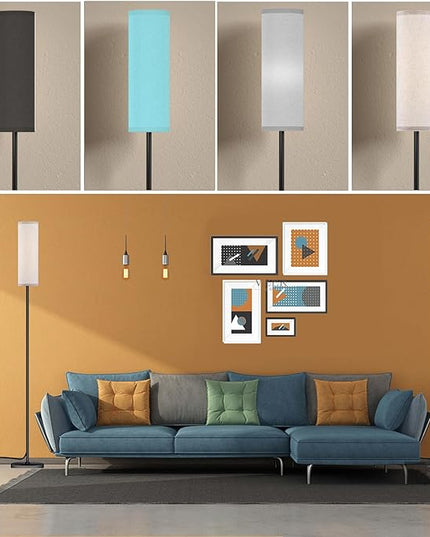 Floor Lamp for Living Room Bedroom, Modern Floor Lamp with Remote,Stepless Dimmable 12W Bulb Included,Standing Lamps LED Tall Lamp for Bedroom Office(Beige) - LeafyLoom