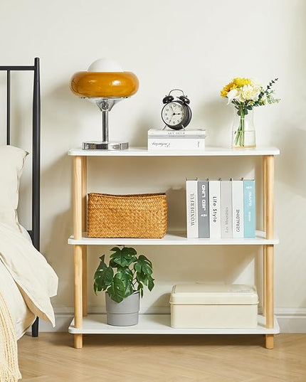 IBUYKE 3-Tier Wooden Open Bookcase - Modern Freestanding Bookshelf Storage Organizer,Standing Shelf Units,Multifunctional Display Stand for Bedroom, Living Room and Home Office,White WBC003W - LeafyLoom