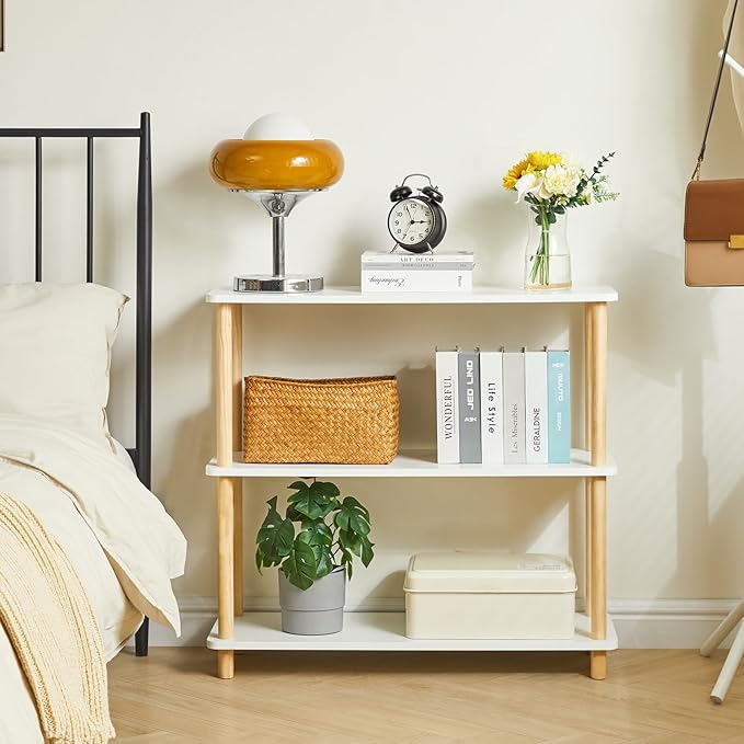 IBUYKE 3-Tier Wooden Open Bookcase - Modern Freestanding Bookshelf Storage Organizer,Standing Shelf Units,Multifunctional Display Stand for Bedroom, Living Room and Home Office,White WBC003W - LeafyLoom