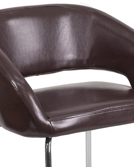 Flash Furniture Fusion Series Contemporary Brown LeatherSoft Side Reception Chair - LeafyLoom