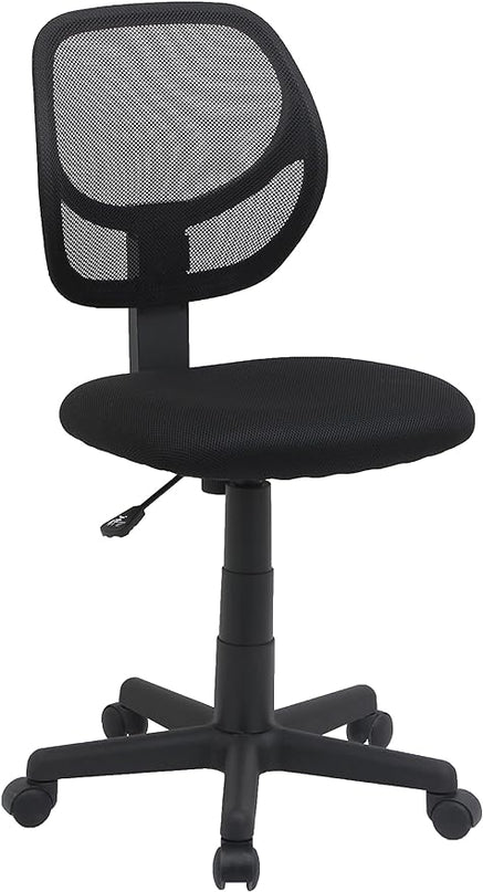 Amazon Basics Office Computer Task Desk Chair, Low-Back, Pneumatic Seat, Breathable Mesh, Adjustable, Swivel, BIFMA Certified, 21.25"D x 22.5"W x 38"H, 270 Pound Capacity, Black Nylon - LeafyLoom