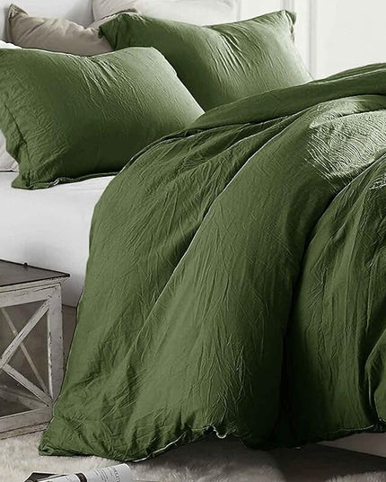 ETDIFFE Green King Size Comforter Set, 3 Piece Dark Olive Aesthetic Modern Bedding Set - All Season Soft & Lightweight Microfiber Down Alternative Comforter Bed Set with 2 Pillow Shams for Women Men - LeafyLoom