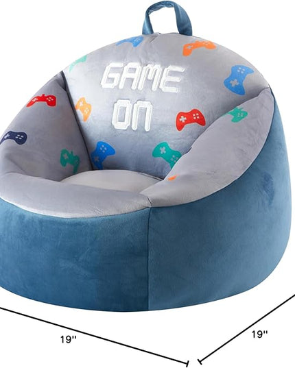 Heritage Kids Micromink Squishy Bean Bag Chair for Kids Ages 3+, Gamer - LeafyLoom