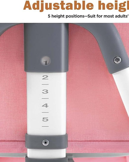 4 in 1 Baby Bassinet, Rocking Bassinets Bedside Sleeper with Comfy Mattress and Wheels, Height Adjustable Easy Folding Portable Bedside Crib for Newborn Infant,Pink - LeafyLoom