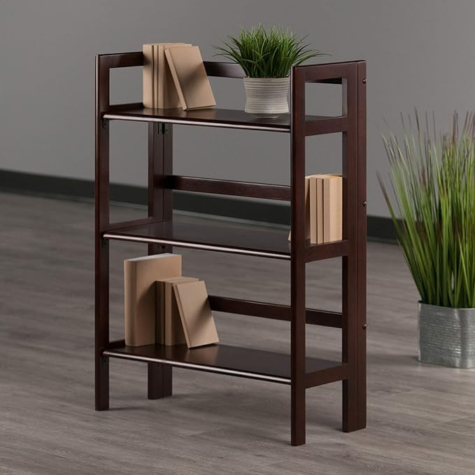 Winsome Wood Terry Shelving, Walnut, 3 - LeafyLoom