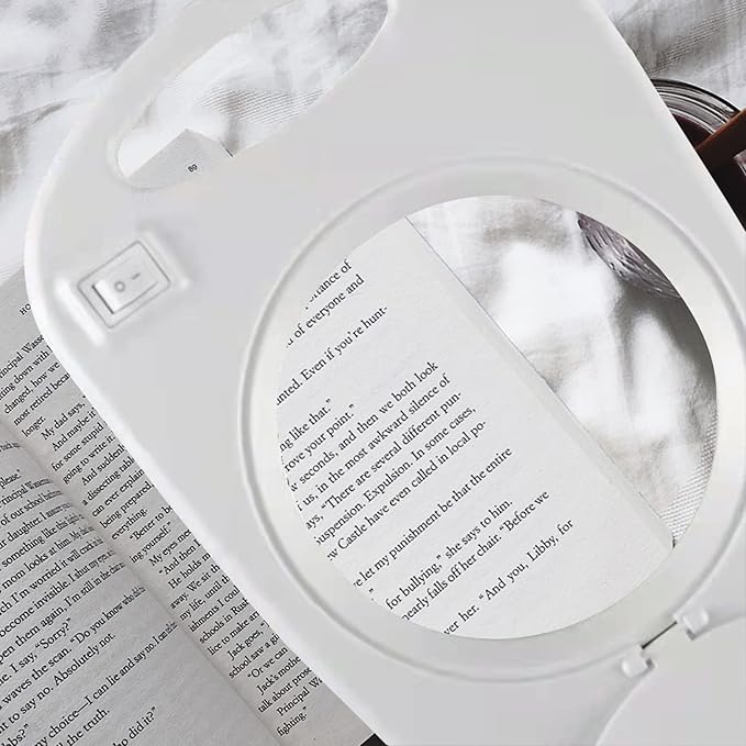 2 in 1 Magnifying Floor Lamp 5X & Bright LED Floor Lamp Hand Free with Adjustable Gooseneck - Magnifier Daylight Work Light for Reading, Repair, Crafts, Sewing etc.(White) - LeafyLoom