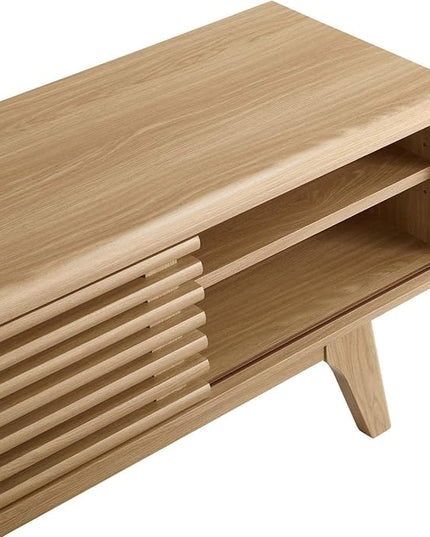 Modway Render Mid-Century Modern Low Profile 48 Inch TV Stand in Oak, 48" - LeafyLoom