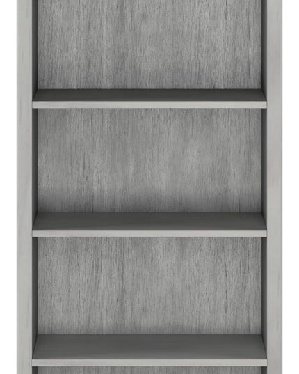 SIMPLIHOME Amherst SOLID WOOD 30 Inch Wide Transitional 5 Shelf Bookcase in Fog Grey, for The Living Room, Study Room and Office - LeafyLoom