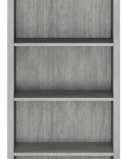 SIMPLIHOME Amherst SOLID WOOD 30 Inch Wide Transitional 5 Shelf Bookcase in Fog Grey, for The Living Room, Study Room and Office - LeafyLoom
