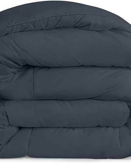Utopia Bedding All Season 250 GSM Comforter - Soft Down Alternative Comforter - Plush Siliconized Fiberfill Duvet Insert - Box Stitched (King/Cal King, Gray) - LeafyLoom