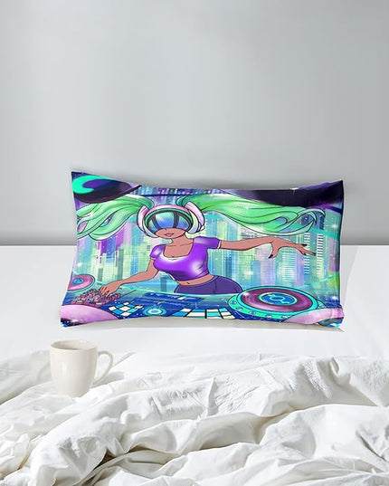 Black Girl Comforter Sets for Girls Twin Comforter Set for Girls Teen Comforter Sets for Girls Adults Twin Pretty African American DJ Girl Pattern Twin Bedding Comforter Set with 1 Pillowcase - LeafyLoom