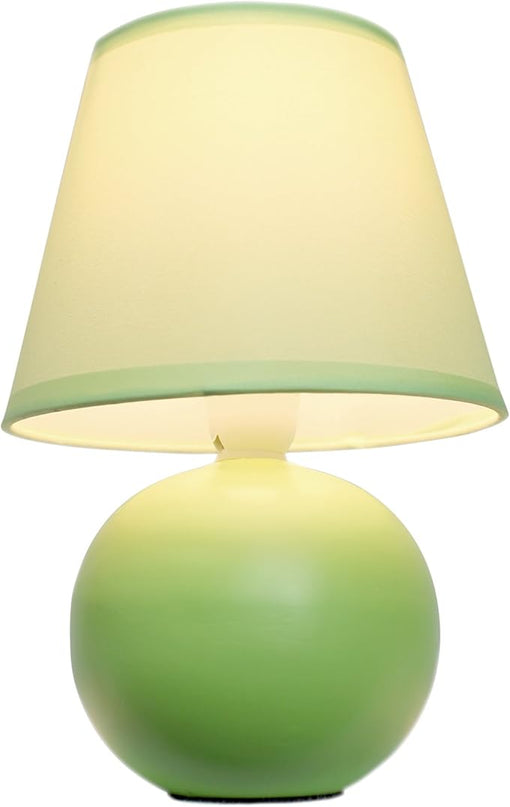 Simple Designs LT2008-GRN Mini Ceramic Globe Table Lamp, Green (Pack of 18) - LeafyLoom