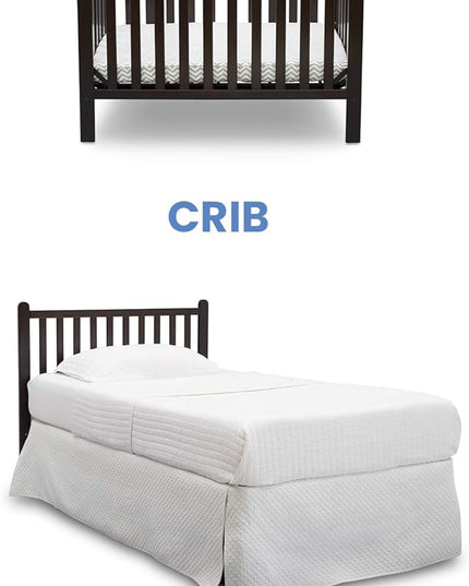 Delta Children Emery Mini Convertible Baby Crib with 2.75-inch Mattress, Dark Chocolate - LeafyLoom