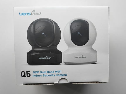 wansview Security Camera, IP Camera, WiFi Home Indoor Camera for Baby/Pet/Nanny, 2 Way Audio Night Vision, Compatible with Alexa, with TF Card Slot and Cloud, Q5 (Black, 5MP) Wansview