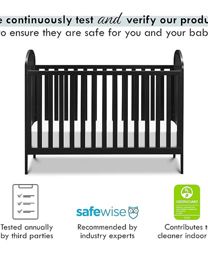 DaVinci Beau 3-in-1 Convertible Crib in Ebony, Greenguard Gold Certified - LeafyLoom