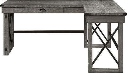 NicBex Kimberly-DW-00031-LWJ Home Office Desks, 67"x55"x30", Gray - LeafyLoom