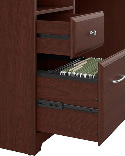 Bush Furniture Cabot 60W Computer Desk with Drawers in Harvest Cherry - LeafyLoom