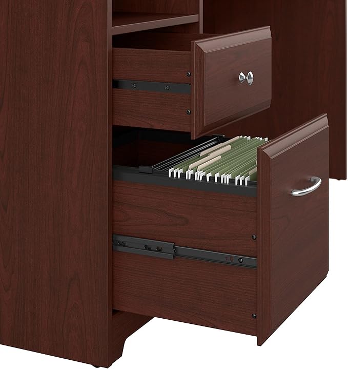 Bush Furniture Cabot 60W Computer Desk with Drawers in Harvest Cherry - LeafyLoom