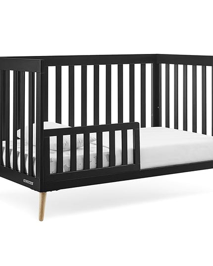 Delta Children Essex 4-in-1 Convertible Baby Crib, Ebony with Natural Legs - LeafyLoom