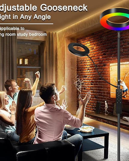 RGB Multicolour Modern Floor lamp Reading lamp Standing Sofa Lamps Lighting 7 Colors Changing Smart WiFi APP Remote Control for Bedroom Living Room Gaming Reading Learning Live Stream - LeafyLoom