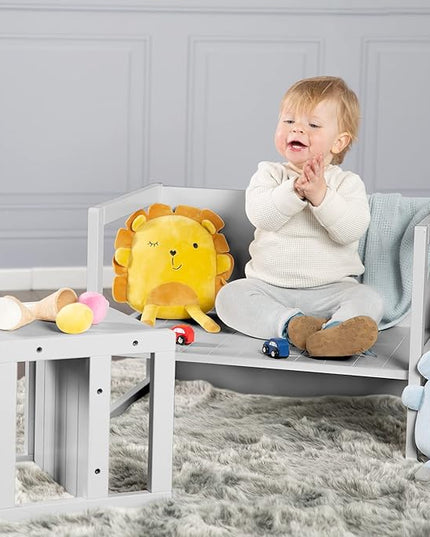 Roba-Kids Country-Farmhouse: Children's Gray Kids Chair - LeafyLoom