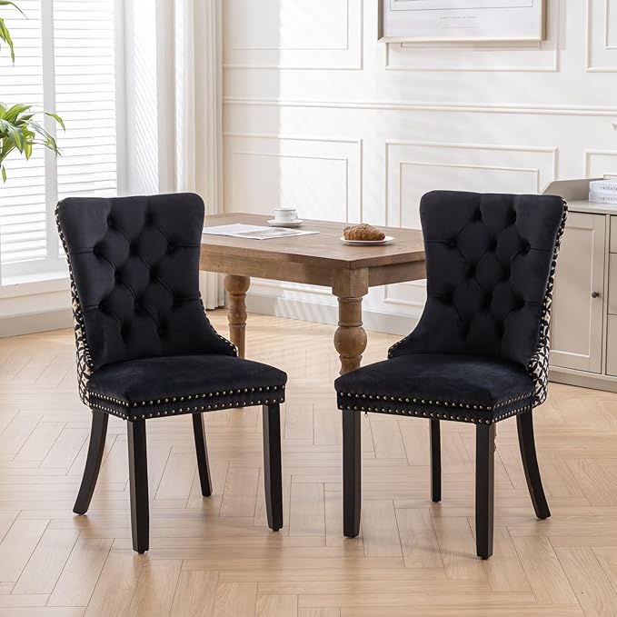 NicBex Haerin-SD-00089-LWJ Dining Chairs, 25.5"x19.7"x37.4", Black - LeafyLoom