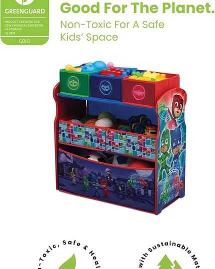 Delta Children Multi-Bin Toy Organizer, PJ Masks - LeafyLoom