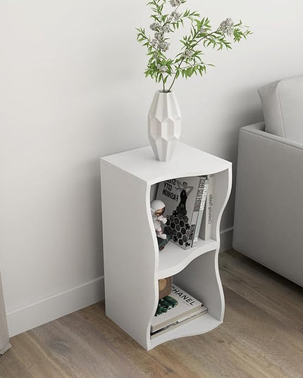 ECYIL Double Layered Independent Storage Rack, Full Circular Color Blocking Bookshelf, Suitable for Home, Office, Living Room, etc (white) - LeafyLoom