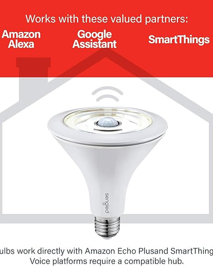 Sengled Smart Flood Light Bulbs work with SmartThings Hub, Echo 4th, Echo Plus, Alexa, Google, Zigbee Hub Required, PAR38 Led Bulb Motion Sensor Light Outdoor, Dusk to Dawn, 3000K, 1200LM, 1 Pack Sengled