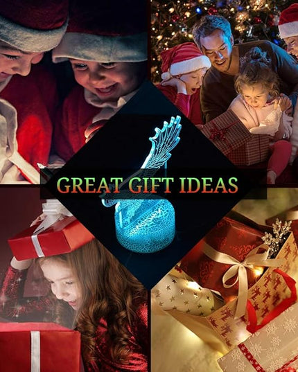 LETOUR Night Light for Kids Eagle 3D Night Light Porpoise Illusion Lamp with Remote Control 16 Color Changing Xmas Halloween Birthday Gift for Child Baby Boy (Remote - Ice Crack Base) - LeafyLoom