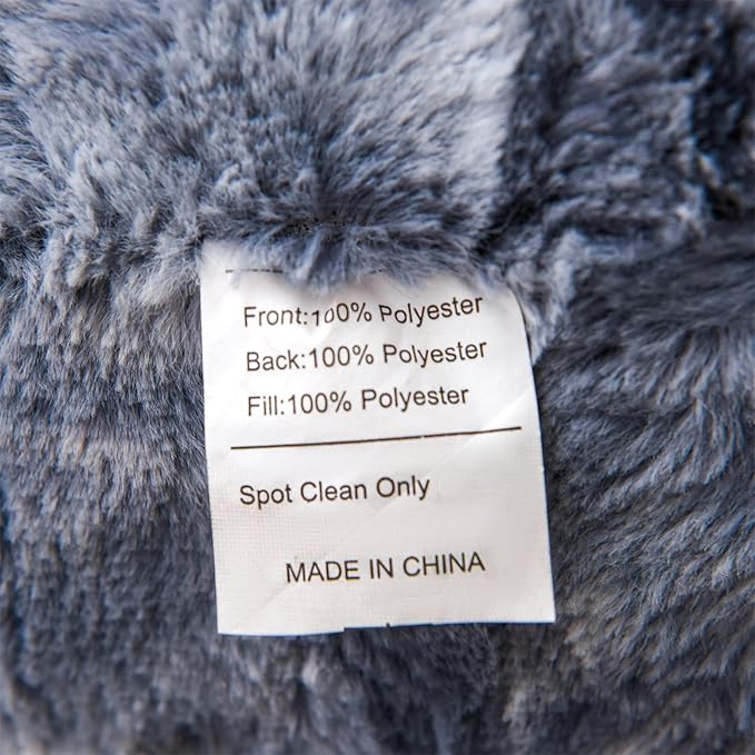 A Nice Night Faux Fur Soft Reading Pillow Bed Wedge Adult Backrest with Arms Back Support for Sitting Up in Bed/Couch for Bedrest,Tie Dyed Gray,Large - LeafyLoom