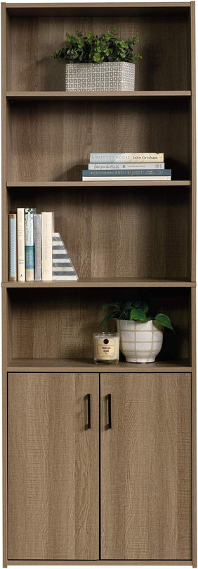 Sauder Beginnings Bookcase With Doors/ Book shelf, Summer Oak finish - LeafyLoom