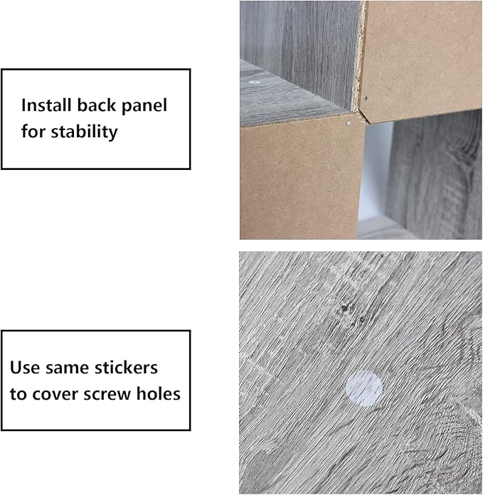 PACHIRA US 9-Cube Storage Organizer Bookshelf System, Unit Shelf, Closet Cabinet, Storage Cubes Organizer Shelves in Living Room, Bedroom, Study, Oak Grey - LeafyLoom