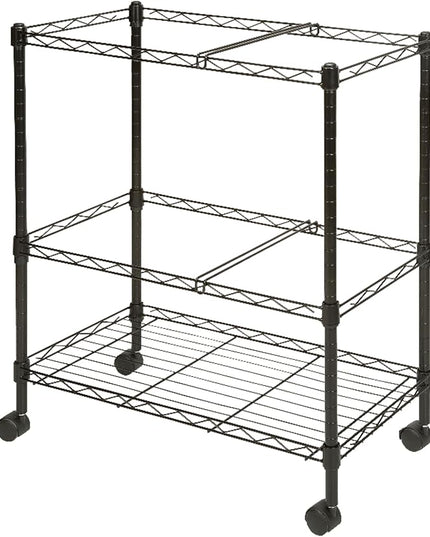 Lorell® Mobile Wire File Cart, 2-Tier, Black - LeafyLoom