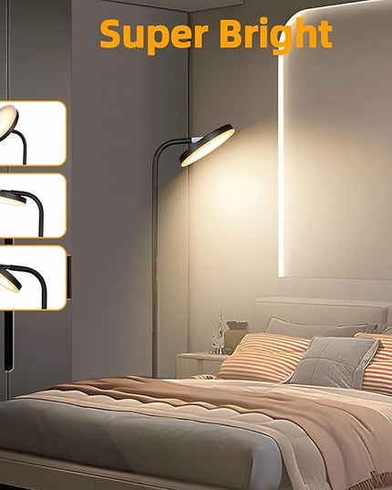 LED Floor Lamp, Upgraded Super Bright Standing Lamp with Remote Touch Control,Stepless Adjust Color Temperatures & Brightness Torchiere Tall Lamp,Rotatable Reading Floor Lamps for Living Room, Bedroom - LeafyLoom