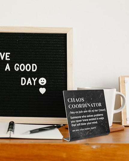 Chaos Coordinator Sign, Funny Office Desk Decor for Women, Men, Coworker, Mom, Friends, Boss, Lady, Decoration On Shelf Table Desk for Living Room Home Office dksg7 - LeafyLoom